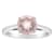 8mm Round Rose Quartz Rhodium Over Sterling Silver Ring