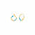 14K Yellow Gold Over Sterling Silver Square Enamel Earrings in Turquoise Color