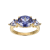 Blue Cubic Zirconia 18k Yellow Gold Over Silver June Birthstone Ring 4.27ctw