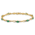 14k Yellow Gold and Rhodium Over 14k Yellow Gold Open-Link Diamond and
Emerald Bracelet