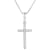 White Cubic Zirconia 14k White Gold Cross Pendant With Chain 0.30ctw
