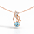 Natural Blue Topaz 14K Rose Gold Over Sterling Silver Round Shape
Pendant with Chain