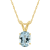 8x6mm Oval Aquamarine 14k Yellow Gold Pendant With Chain
