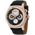 Seapro Men's Chronoscope Black Dial, Rose Bezel, Black Leather Strap Watch