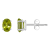 6x4mm Oval Peridot 14k White Gold Stud Earrings
