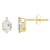 6x4mm Pear Shape White Topaz 10k Yellow Gold Stud Earrings
