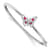 Rhodium Over 14k White Gold Ruby and Diamond Butterfly Bangle