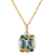 10K Yellow Gold London Blue Topaz Medusa Pendant 3.5ctw