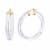 14K Yellow Gold Over Sterling Silver Painted Hoops in Clear