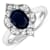 1.5ctw Blue Sapphire and Diamond 14K White Gold Halo Ring