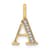 14K Yellow Gold Diamond Letter A Initial Pendant