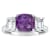 8mm Square Cushion Amethyst And White Topaz Rhodium Over Sterling Silver Ring