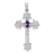 Rhodium Over 14K White Gold 5x3mm Oval Amethyst Cross Pendant