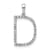 Rhodium Over 14K White Gold Diamond Letter D Initial Pendant