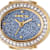 Invicta Mini 24mm Blue Dial Yellow Stainless Steel Band Quartz Ring Watch