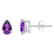 6x4mm Pear Shape Amethyst 14k White Gold Stud Earrings