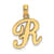 14k Yellow Gold Script Letter R Initial Pendant