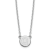 Rhodium Over Sterling Silver Tiny Circle Block Letter Q  Initial Necklace