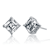 Square CZ Stud Earrings In Sterling Silver