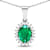 1.10ctw 14K White Gold Zambian Emerald and White Diamond Pendant with 18
inch Cable Chain