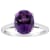 10x8mm Oval Amethyst Rhodium Over Sterling Silver Ring