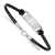 Rhodium Over Sterling Silver NHL LogoArt Nashville Predators Leather Bracelet