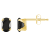 6x4mm Oval Black Onyx 10k Yellow Gold Stud Earrings