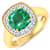 2.55ctw Green Emerald and Diamond 14K Yellow Gold Halo Ring