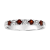 Garnet and Diamond 14k White Gold Band Ring 0.50ctw