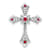 Rhodium Over 10k White Gold 0.09 cttw Ruby and Diamond Fleur-de-Lis
Cross Slide Pendant