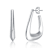 Irregular Box-Shaped Hoop Earrings In Rhodium Over Brass