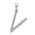 Rhodium Over 14K White Gold Diamond Letter V Initial Pendant