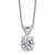 Rhodium Over 14K Gold 2 ct. 8.0mm Round G H I True Light Moissanite
Solitaire Pendant with Chain
