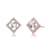 CZ Halo Stud Earrings In 18K Rose Gold Over Brass