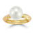 Rachel Zoe Freshwater Pearl Solitaire Fluted Band Ring in 14K Gold Over
Sterling Silver