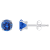 5mm Round Lab Created Sapphire Rhodium Over 10k White Gold Stud Earrings