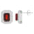 8x6mm Emerald Cut Garnet And White Topaz Accent Rhodium Over Sterling
Silver Double Halo Earrings
