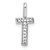 14K White Gold Diamond Letter T Initial Pendant