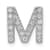 Rhodium Over 14K White Gold Diamond Letter M Initial Charm