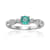 Emerald with Moissanite Accents Sterling Silver Ring, 0.89ctw