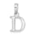 Sterling Silver Polished Block Initial -D- Pendant