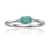 Emerald and White Sapphire Sterling Silver Dainty Ring, 0.43ctw