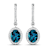 2.20ctw 14K White Gold London Blue Topaz  and White Diamond Halo Earrings