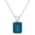 10x8mm Emerald Cut London Blue Topaz With Diamond Accents Rhodium Over
Sterling Pendant with Chain