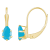 6x4mm Pear Shape Turquoise 10k Yellow Gold Drop Earrings