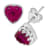 Lab Created Ruby Sterling Silver Heart Earrings 2.00ctw