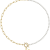 14K Gold Over Brass Initial Pearl Simulant Link Chain Necklace Letter K