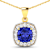 2.10ctw 14K Yellow Gold Tanzanite and White Diamond Pendant with 18 inch
Cable Chain