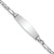 Rhodium Over 14k White Gold Semi-solid Soft Diamond Shape Figaro Link ID Bracelet