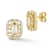 Rachel Zoe Baguette CZ Cluster Stud Earrings in 14K Gold Over Sterling Silver